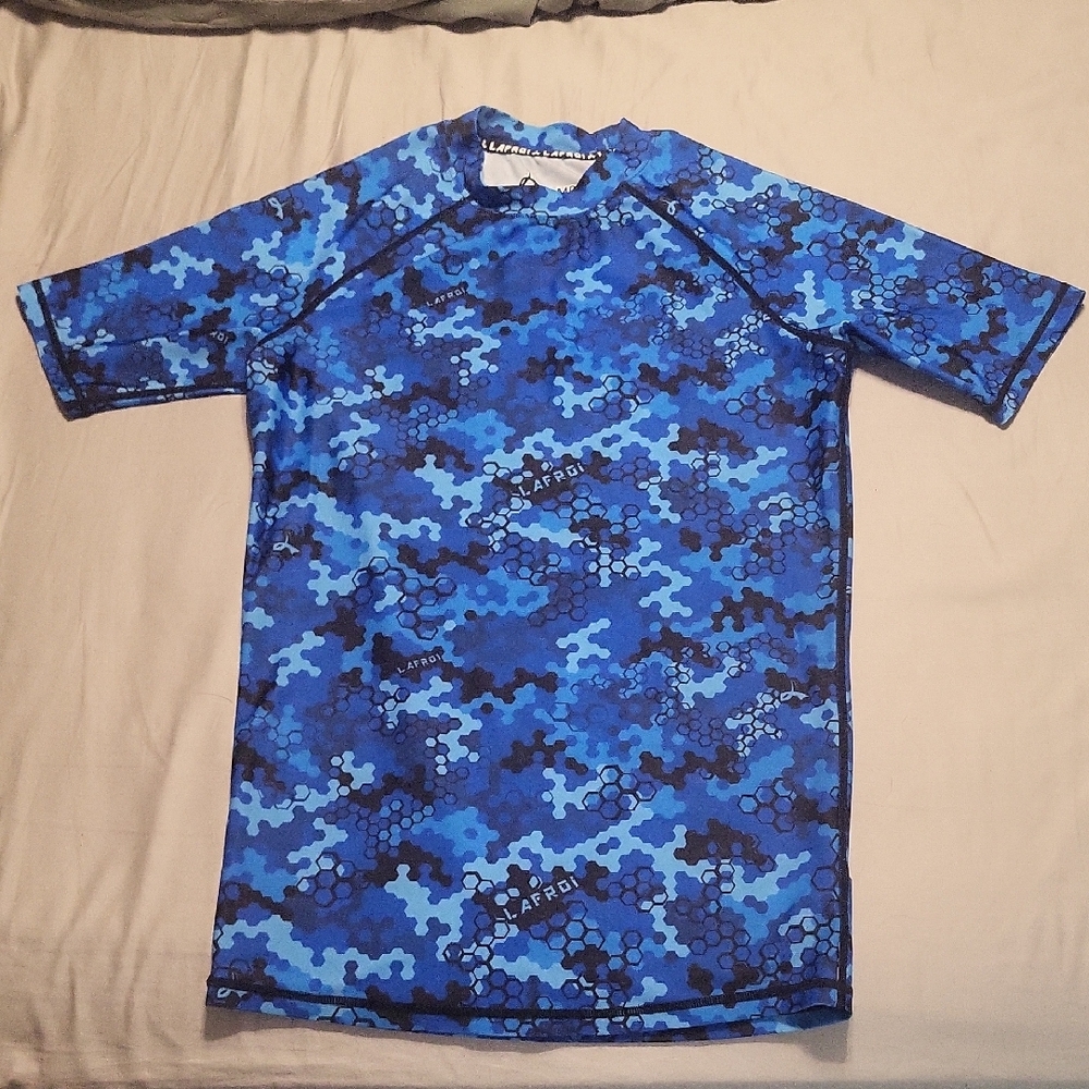 Blue Camo Rash Guard Shirt